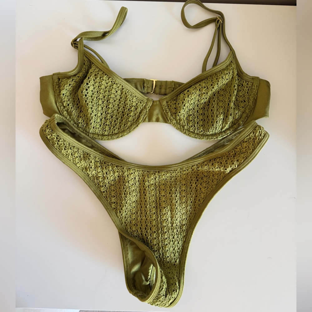 Camila Coelho Olive Knit Bikini Set - Picture 2 of 6